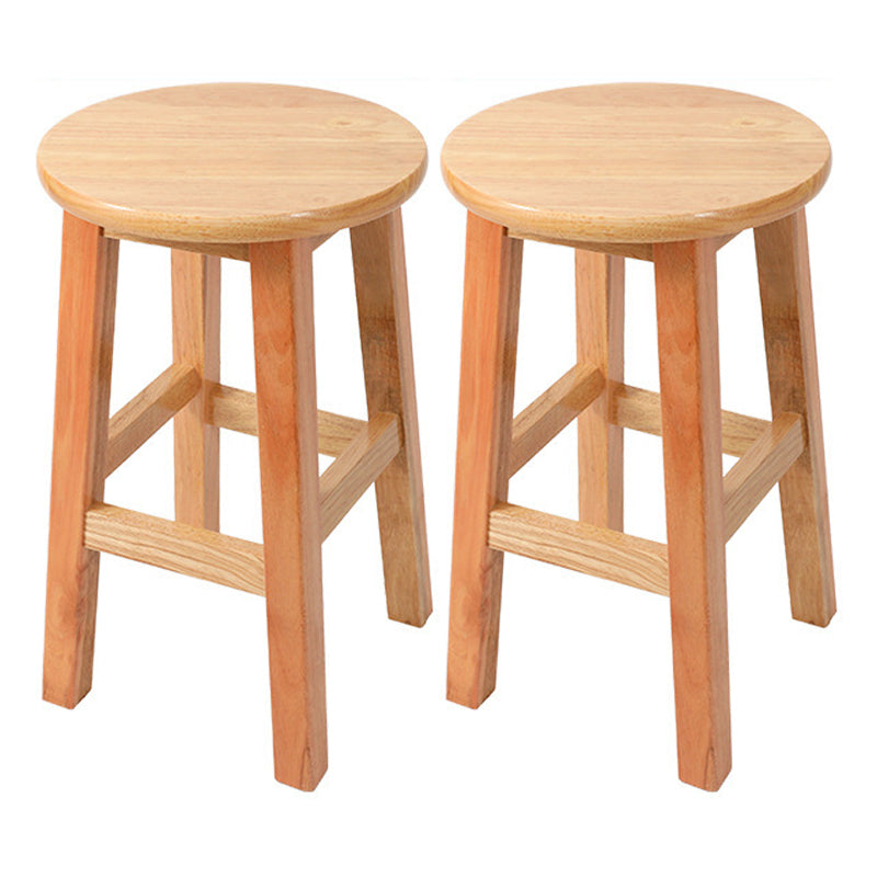 Contemporary Wood Stool Round Stool in Matte Finish for Indoor 2 Piece Set Short Stool(20"H) Clearhalo 'Bar Furniture' 'Bar Stools' 'bar_stools' 'furn' 'furn_bar_stools' 'Furniture' 'Kitchen & Dining Furniture' 5561893