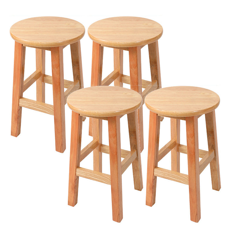 Contemporary Wood Stool Round Stool in Matte Finish for Indoor 4 Piece Set Short Stool(20"H) Clearhalo 'Bar Furniture' 'Bar Stools' 'bar_stools' 'furn' 'furn_bar_stools' 'Furniture' 'Kitchen & Dining Furniture' 5561894
