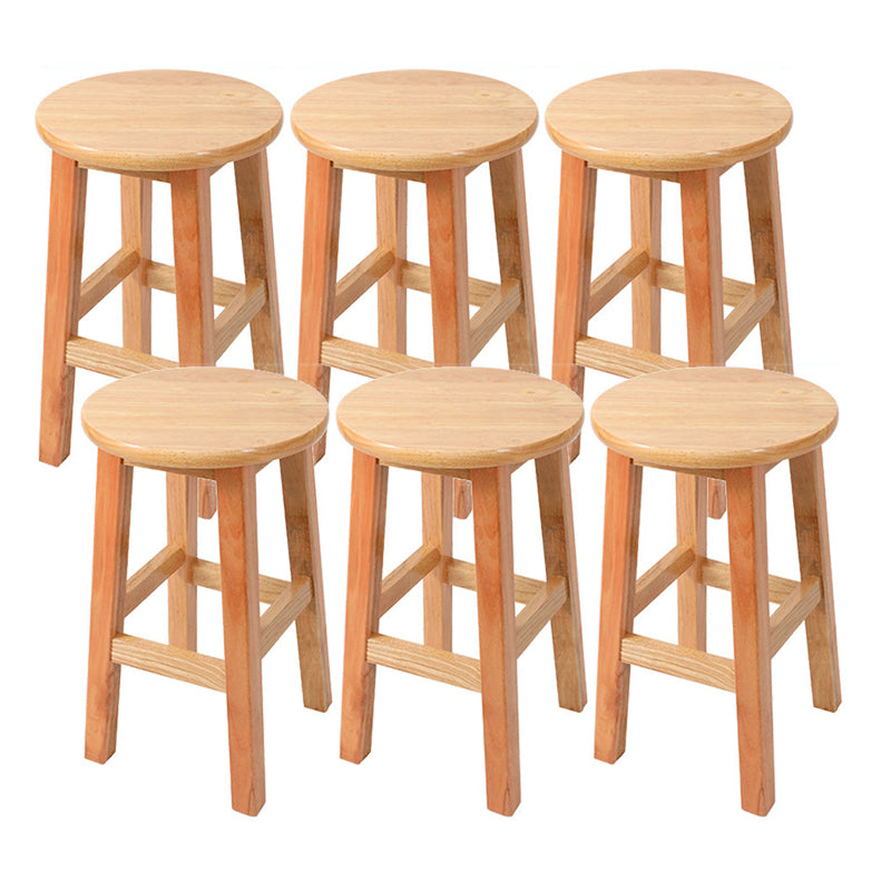 Contemporary Wood Stool Round Stool in Matte Finish for Indoor 6 Piece Set Short Stool(20"H) Clearhalo 'Bar Furniture' 'Bar Stools' 'bar_stools' 'furn' 'furn_bar_stools' 'Furniture' 'Kitchen & Dining Furniture' 5561895