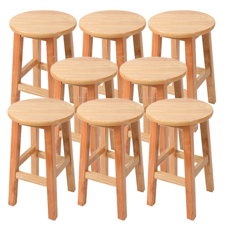 Contemporary Wood Stool Round Stool in Matte Finish for Indoor 8 Piece Set Short Stool(20"H) Clearhalo 'Bar Furniture' 'Bar Stools' 'bar_stools' 'furn' 'furn_bar_stools' 'Furniture' 'Kitchen & Dining Furniture' 5561896