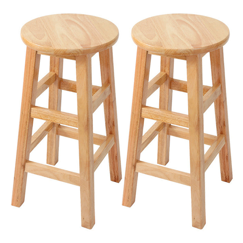 Contemporary Wood Stool Round Stool in Matte Finish for Indoor 2 Piece Set Counter Stool (23.5"H) Clearhalo 'Bar Furniture' 'Bar Stools' 'bar_stools' 'furn' 'furn_bar_stools' 'Furniture' 'Kitchen & Dining Furniture' 5561898