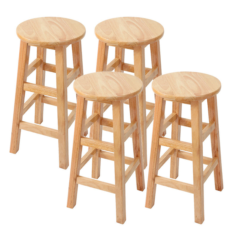 Contemporary Wood Stool Round Stool in Matte Finish for Indoor 4 Piece Set Counter Stool (23.5"H) Clearhalo 'Bar Furniture' 'Bar Stools' 'bar_stools' 'furn' 'furn_bar_stools' 'Furniture' 'Kitchen & Dining Furniture' 5561899