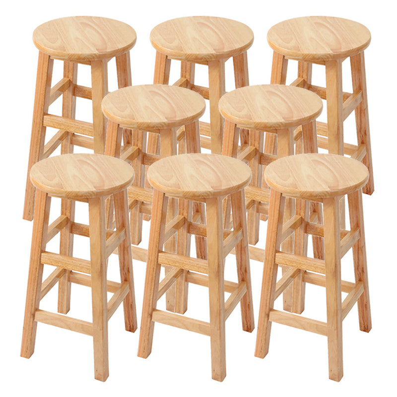 Contemporary Wood Stool Round Stool in Matte Finish for Indoor 8 Piece Set Counter Stool (23.5"H) Clearhalo 'Bar Furniture' 'Bar Stools' 'bar_stools' 'furn' 'furn_bar_stools' 'Furniture' 'Kitchen & Dining Furniture' 5561901