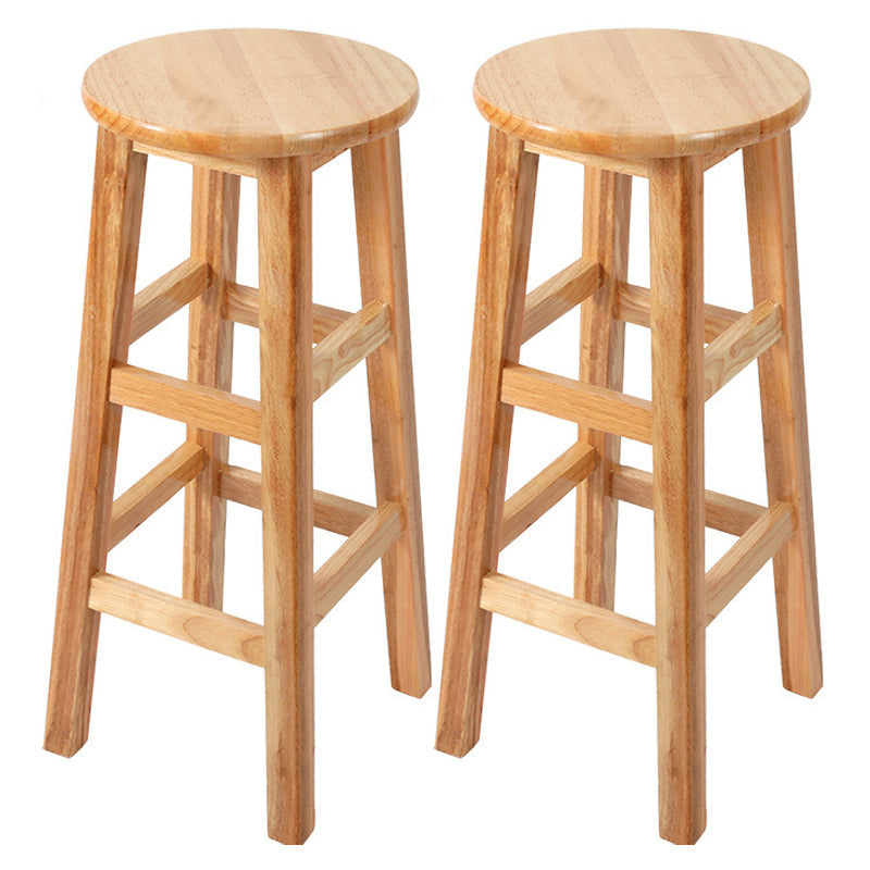 Contemporary Wood Stool Round Stool in Matte Finish for Indoor 2 Piece Set Bar Stool(28"H) Clearhalo 'Bar Furniture' 'Bar Stools' 'bar_stools' 'furn' 'furn_bar_stools' 'Furniture' 'Kitchen & Dining Furniture' 5561903