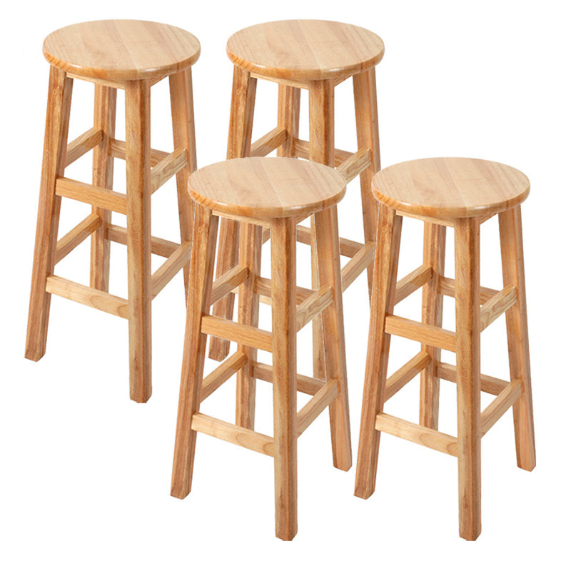 Contemporary Wood Stool Round Stool in Matte Finish for Indoor 4 Piece Set Bar Stool(28"H) Clearhalo 'Bar Furniture' 'Bar Stools' 'bar_stools' 'furn' 'furn_bar_stools' 'Furniture' 'Kitchen & Dining Furniture' 5561904