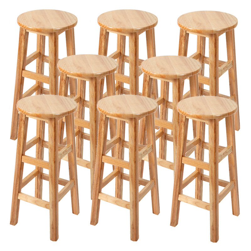 Contemporary Wood Stool Round Stool in Matte Finish for Indoor 8 Piece Set Bar Stool(28"H) Clearhalo 'Bar Furniture' 'Bar Stools' 'bar_stools' 'furn' 'furn_bar_stools' 'Furniture' 'Kitchen & Dining Furniture' 5561906