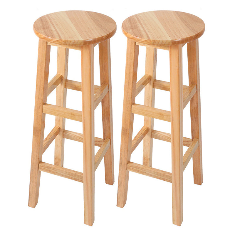 Contemporary Wood Stool Round Stool in Matte Finish for Indoor 2 Piece Set Bar Stool(31"H) Clearhalo 'Bar Furniture' 'Bar Stools' 'bar_stools' 'furn' 'furn_bar_stools' 'Furniture' 'Kitchen & Dining Furniture' 5561908