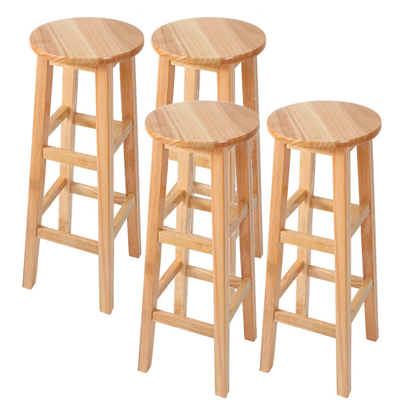 Contemporary Wood Stool Round Stool in Matte Finish for Indoor 4 Piece Set Bar Stool(31"H) Clearhalo 'Bar Furniture' 'Bar Stools' 'bar_stools' 'furn' 'furn_bar_stools' 'Furniture' 'Kitchen & Dining Furniture' 5561909
