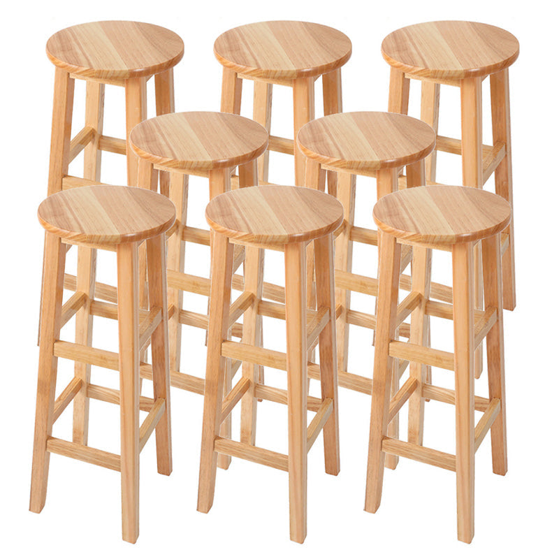 Contemporary Wood Stool Round Stool in Matte Finish for Indoor 8 Piece Set Bar Stool(31"H) Clearhalo 'Bar Furniture' 'Bar Stools' 'bar_stools' 'furn' 'furn_bar_stools' 'Furniture' 'Kitchen & Dining Furniture' 5561911