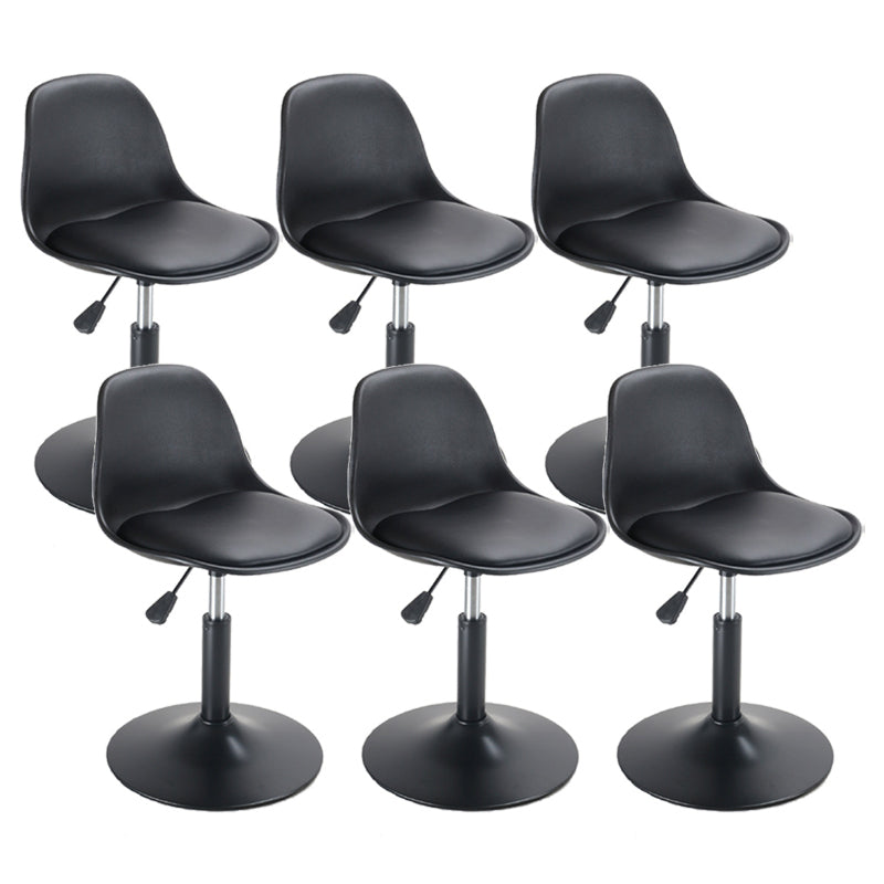 Scandinavian Adjustable Height Bar Stool Faux Leather Bar Stool for Bristol Black 6 Piece Set Counter Stool(26"H) Clearhalo 'Bar Furniture' 'Bar Stools' 'bar_stools' 'furn' 'furn_bar_stools' 'Furniture' 'Kitchen & Dining Furniture' 5561996