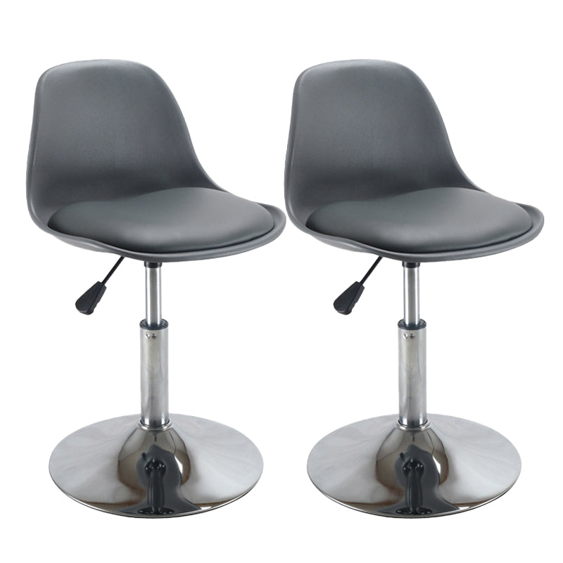 Scandinavian Adjustable Height Bar Stool Faux Leather Bar Stool for Bristol Silver 2 Piece Set Counter Stool(26"H) Clearhalo 'Bar Furniture' 'Bar Stools' 'bar_stools' 'furn' 'furn_bar_stools' 'Furniture' 'Kitchen & Dining Furniture' 5562000