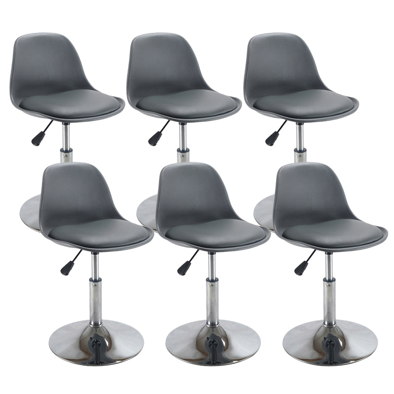 Scandinavian Adjustable Height Bar Stool Faux Leather Bar Stool for Bristol Silver 6 Piece Set Counter Stool(26"H) Clearhalo 'Bar Furniture' 'Bar Stools' 'bar_stools' 'furn' 'furn_bar_stools' 'Furniture' 'Kitchen & Dining Furniture' 5562003