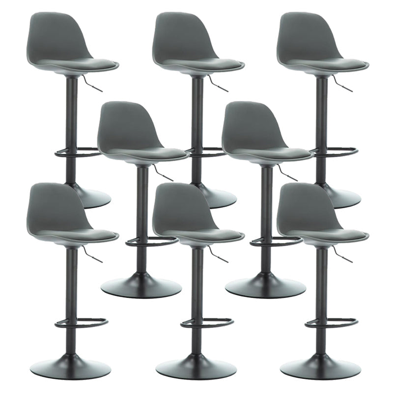 Scandinavian Adjustable Height Bar Stool Faux Leather Bar Stool for Bristol Black 8 Piece Set Bar Stool(30"H) Clearhalo 'Bar Furniture' 'Bar Stools' 'bar_stools' 'furn' 'furn_bar_stools' 'Furniture' 'Kitchen & Dining Furniture' 5562013