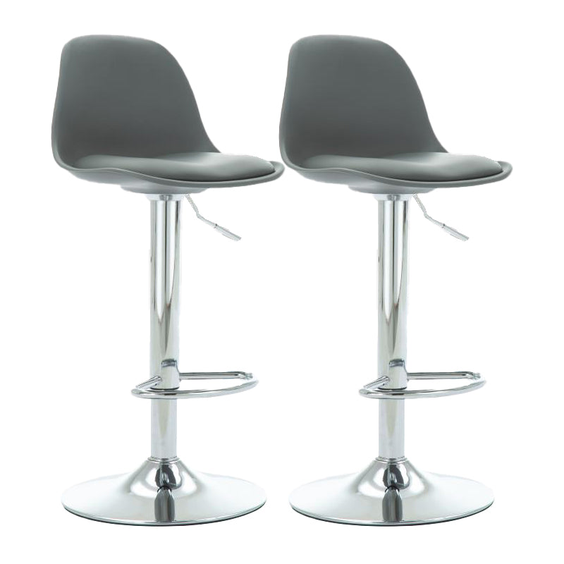 Scandinavian Adjustable Height Bar Stool Faux Leather Bar Stool for Bristol Silver 2 Piece Set Bar Stool(30"H) Clearhalo 'Bar Furniture' 'Bar Stools' 'bar_stools' 'furn' 'furn_bar_stools' 'Furniture' 'Kitchen & Dining Furniture' 5562014