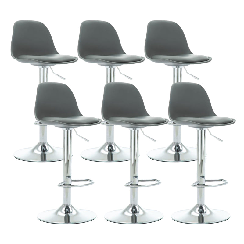 Scandinavian Adjustable Height Bar Stool Faux Leather Bar Stool for Bristol Silver 6 Piece Set Bar Stool(30"H) Clearhalo 'Bar Furniture' 'Bar Stools' 'bar_stools' 'furn' 'furn_bar_stools' 'Furniture' 'Kitchen & Dining Furniture' 5562016