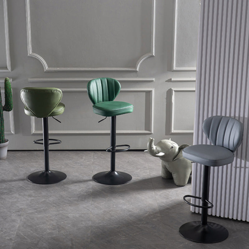 Sgabello imbottito in pelle moderna ad altezza regolabile