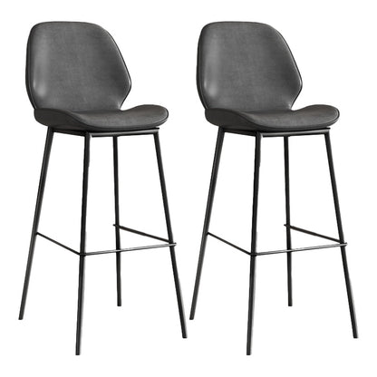 Industrial Bucket Counter & Bar Stool Footrest Metal Indoor Counter Chair Grey 2 Piece Set Clearhalo 'Bar Furniture' 'Bar Stools' 'bar_stools' 'furn' 'furn_bar_stools' 'Furniture' 'Kitchen & Dining Furniture' 5562088