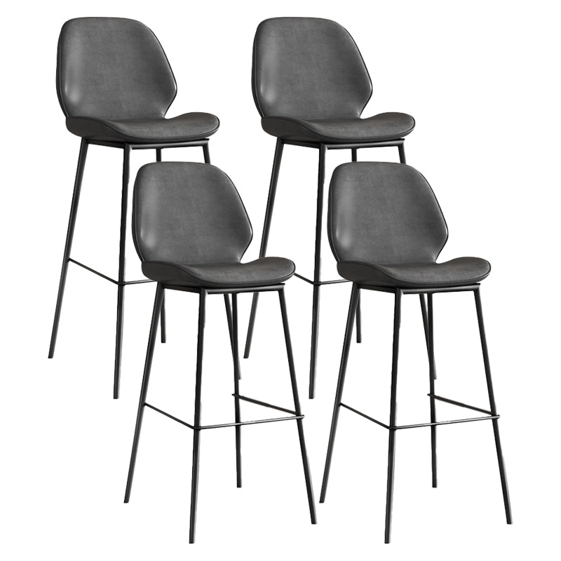 Industrial Bucket Counter & Bar Stool Footrest Metal Indoor Counter Chair Grey 4 Piece Set Clearhalo 'Bar Furniture' 'Bar Stools' 'bar_stools' 'furn' 'furn_bar_stools' 'Furniture' 'Kitchen & Dining Furniture' 5562090