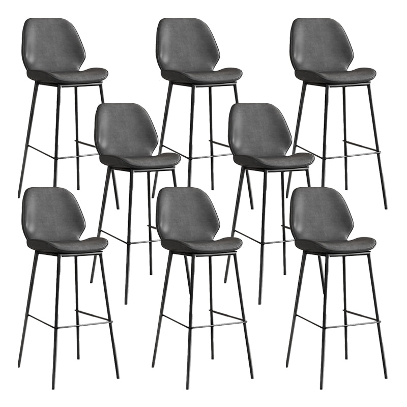 Industrial Bucket Counter & Bar Stool Footrest Metal Indoor Counter Chair Grey 8 Piece Set Clearhalo 'Bar Furniture' 'Bar Stools' 'bar_stools' 'furn' 'furn_bar_stools' 'Furniture' 'Kitchen & Dining Furniture' 5562094