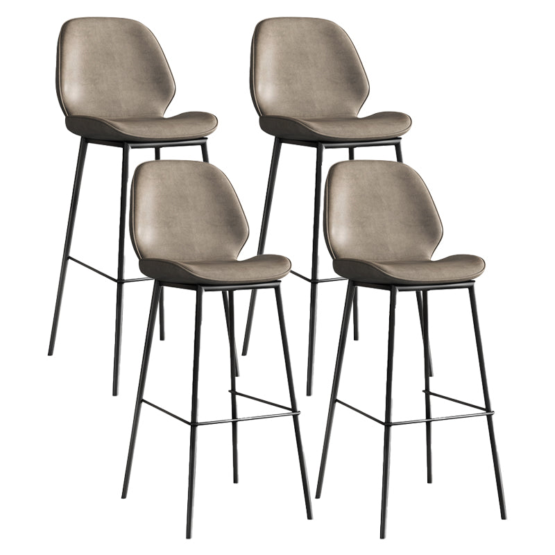 Industrial Bucket Counter & Bar Stool Footrest Metal Indoor Counter Chair Brown 4 Piece Set Clearhalo 'Bar Furniture' 'Bar Stools' 'bar_stools' 'furn' 'furn_bar_stools' 'Furniture' 'Kitchen & Dining Furniture' 5562098