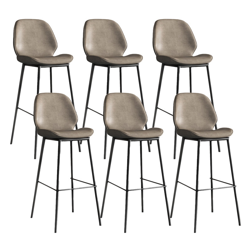 Industrial Bucket Counter & Bar Stool Footrest Metal Indoor Counter Chair Brown 6 Piece Set Clearhalo 'Bar Furniture' 'Bar Stools' 'bar_stools' 'furn' 'furn_bar_stools' 'Furniture' 'Kitchen & Dining Furniture' 5562100