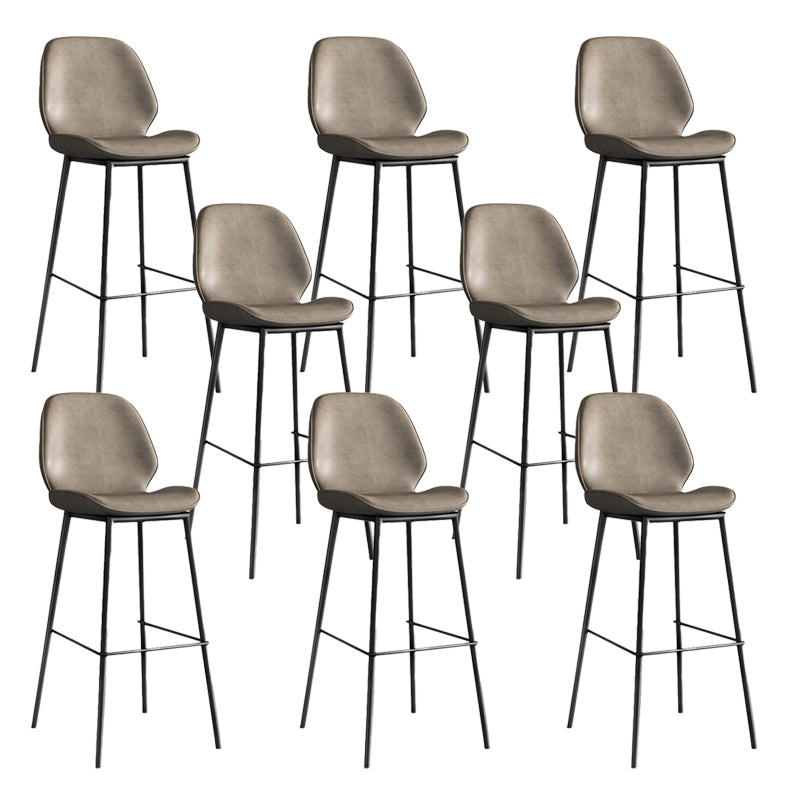 Industrial Bucket Counter & Bar Stool Footrest Metal Indoor Counter Chair Brown 8 Piece Set Clearhalo 'Bar Furniture' 'Bar Stools' 'bar_stools' 'furn' 'furn_bar_stools' 'Furniture' 'Kitchen & Dining Furniture' 5562101