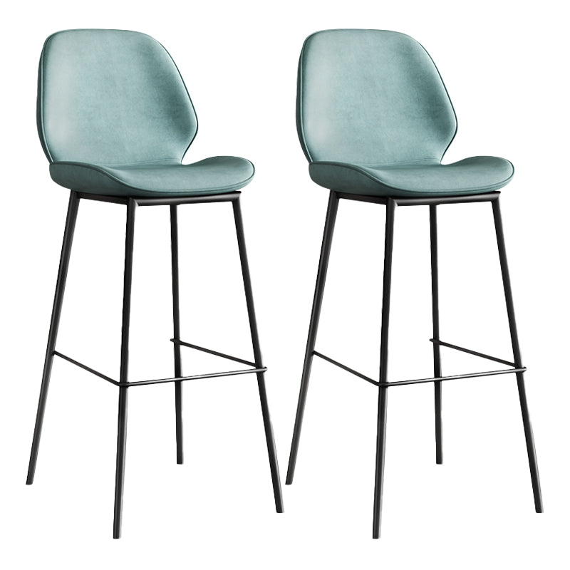 Industrial Bucket Counter & Bar Stool Footrest Metal Indoor Counter Chair Blue 2 Piece Set Clearhalo 'Bar Furniture' 'Bar Stools' 'bar_stools' 'furn' 'furn_bar_stools' 'Furniture' 'Kitchen & Dining Furniture' 5562103