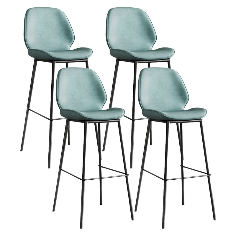 Industrial Bucket Counter & Bar Stool Footrest Metal Indoor Counter Chair Blue 4 Piece Set Clearhalo 'Bar Furniture' 'Bar Stools' 'bar_stools' 'furn' 'furn_bar_stools' 'Furniture' 'Kitchen & Dining Furniture' 5562105