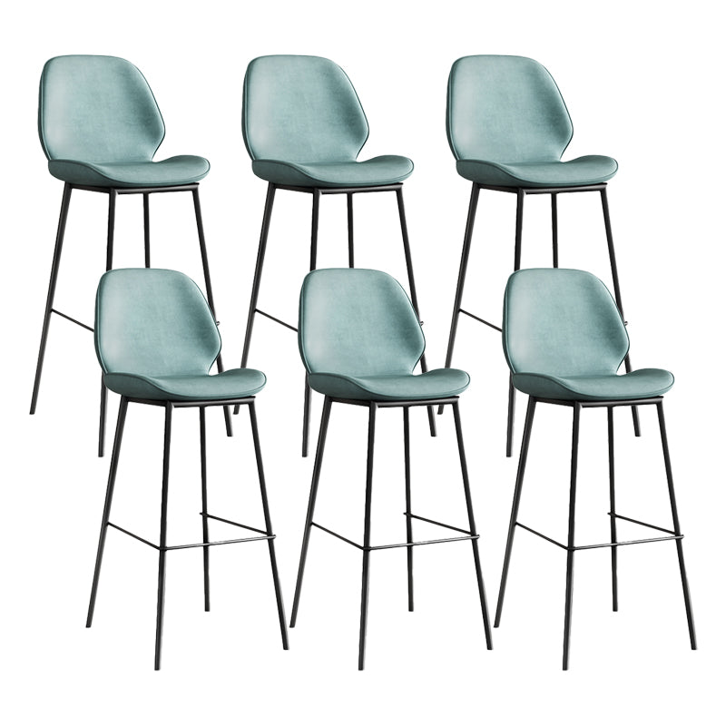Industrial Bucket Counter & Bar Stool Footrest Metal Indoor Counter Chair Blue 6 Piece Set Clearhalo 'Bar Furniture' 'Bar Stools' 'bar_stools' 'furn' 'furn_bar_stools' 'Furniture' 'Kitchen & Dining Furniture' 5562107