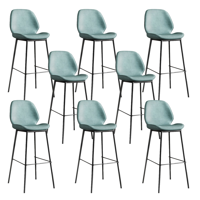 Industrial Bucket Counter & Bar Stool Footrest Metal Indoor Counter Chair Blue 8 Piece Set Clearhalo 'Bar Furniture' 'Bar Stools' 'bar_stools' 'furn' 'furn_bar_stools' 'Furniture' 'Kitchen & Dining Furniture' 5562109
