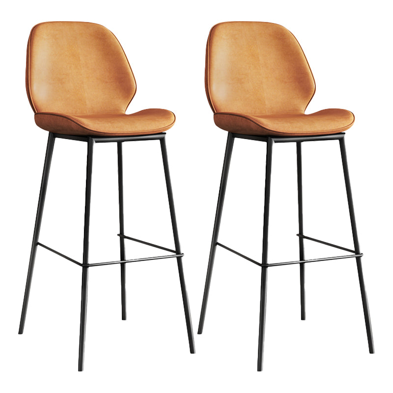 Industrial Bucket Counter & Bar Stool Footrest Metal Indoor Counter Chair Orange 2 Piece Set Clearhalo 'Bar Furniture' 'Bar Stools' 'bar_stools' 'furn' 'furn_bar_stools' 'Furniture' 'Kitchen & Dining Furniture' 5562112