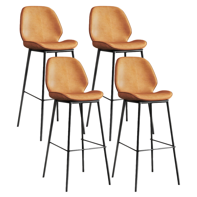 Industrial Bucket Counter & Bar Stool Footrest Metal Indoor Counter Chair Orange 4 Piece Set Clearhalo 'Bar Furniture' 'Bar Stools' 'bar_stools' 'furn' 'furn_bar_stools' 'Furniture' 'Kitchen & Dining Furniture' 5562114