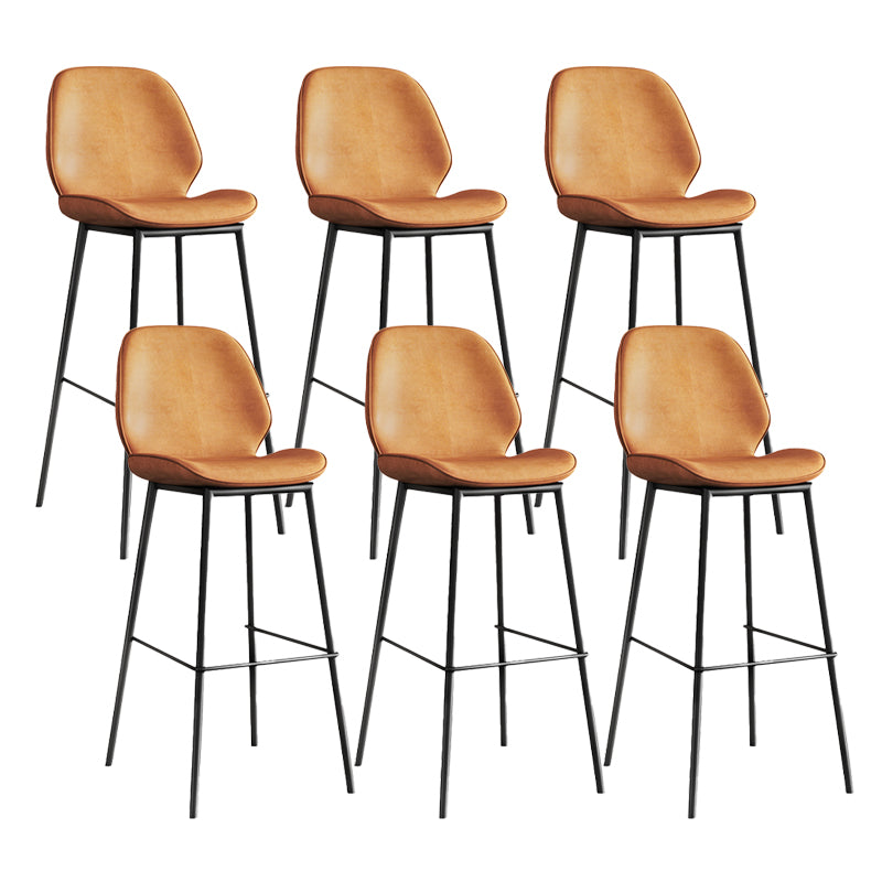 Industrial Bucket Counter & Bar Stool Footrest Metal Indoor Counter Chair Orange 6 Piece Set Clearhalo 'Bar Furniture' 'Bar Stools' 'bar_stools' 'furn' 'furn_bar_stools' 'Furniture' 'Kitchen & Dining Furniture' 5562116