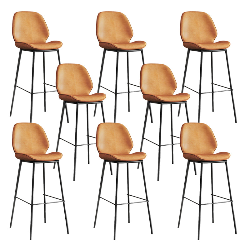 Industrial Bucket Counter & Bar Stool Footrest Metal Indoor Counter Chair Orange 8 Piece Set Clearhalo 'Bar Furniture' 'Bar Stools' 'bar_stools' 'furn' 'furn_bar_stools' 'Furniture' 'Kitchen & Dining Furniture' 5562117