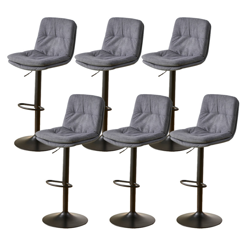 Bucket Adjustable Height Dining Stool Industrial Indoor Counter-height Stool with Swivel Black 6 Piece Set Clearhalo 'Bar Furniture' 'Bar Stools' 'bar_stools' 'furn' 'furn_bar_stools' 'Furniture' 'Kitchen & Dining Furniture' 5562123