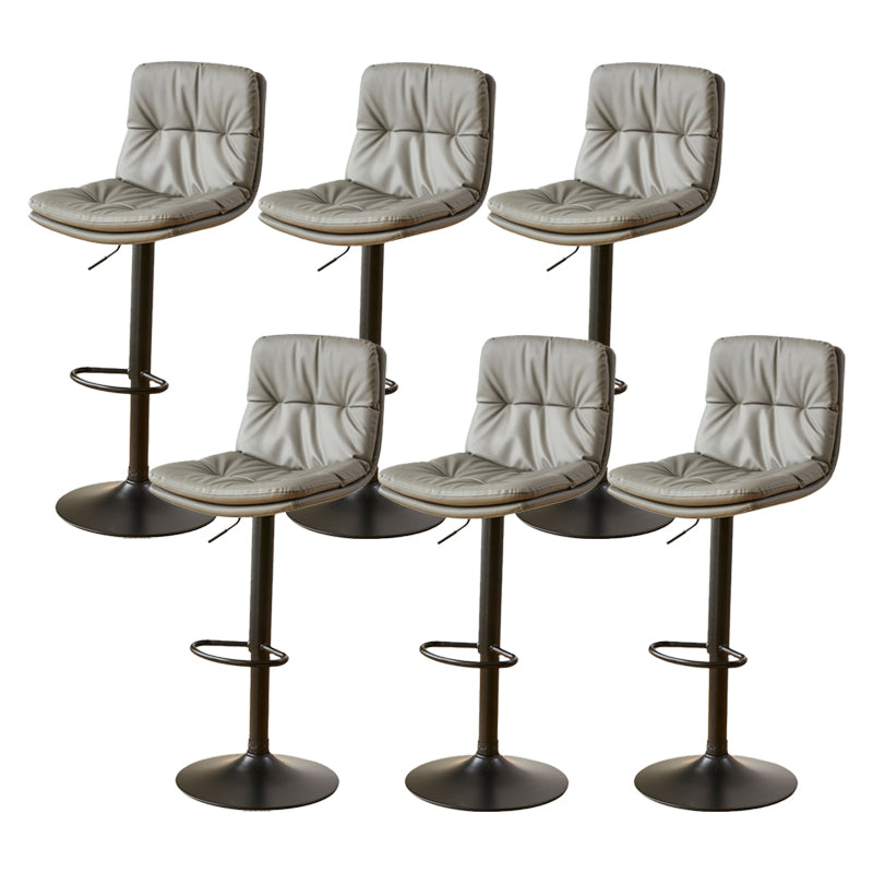Bucket Adjustable Height Dining Stool Industrial Indoor Counter-height Stool with Swivel Grey 6 Piece Set Clearhalo 'Bar Furniture' 'Bar Stools' 'bar_stools' 'furn' 'furn_bar_stools' 'Furniture' 'Kitchen & Dining Furniture' 5562131