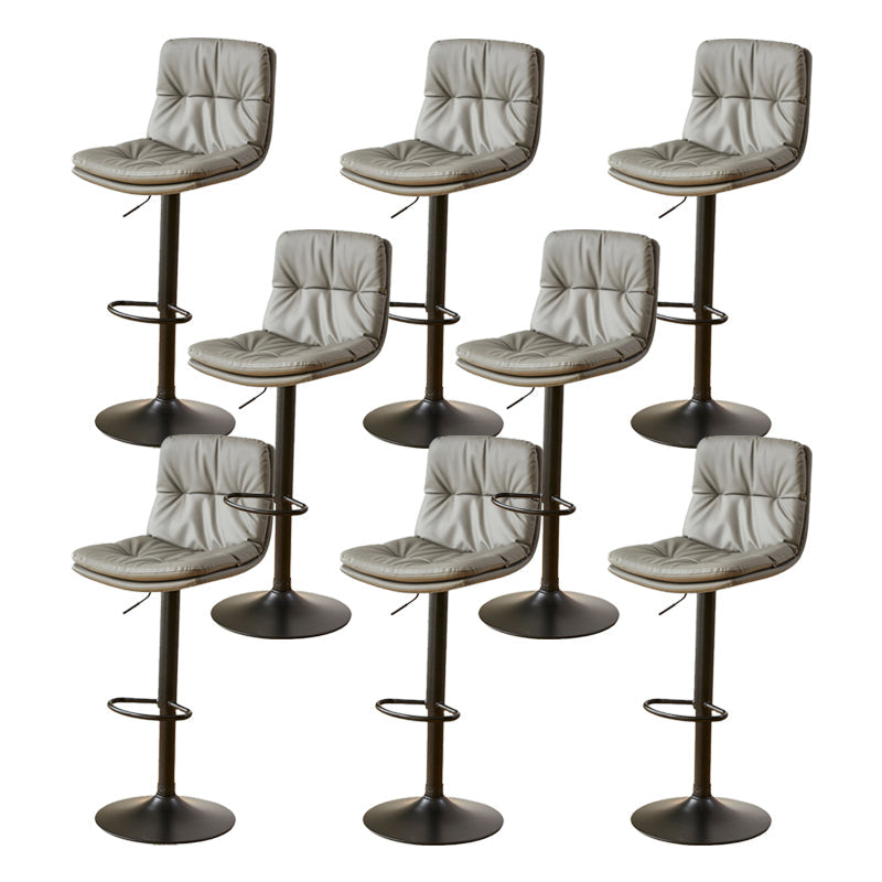 Bucket Adjustable Height Dining Stool Industrial Indoor Counter-height Stool with Swivel Grey 8 Piece Set Clearhalo 'Bar Furniture' 'Bar Stools' 'bar_stools' 'furn' 'furn_bar_stools' 'Furniture' 'Kitchen & Dining Furniture' 5562133