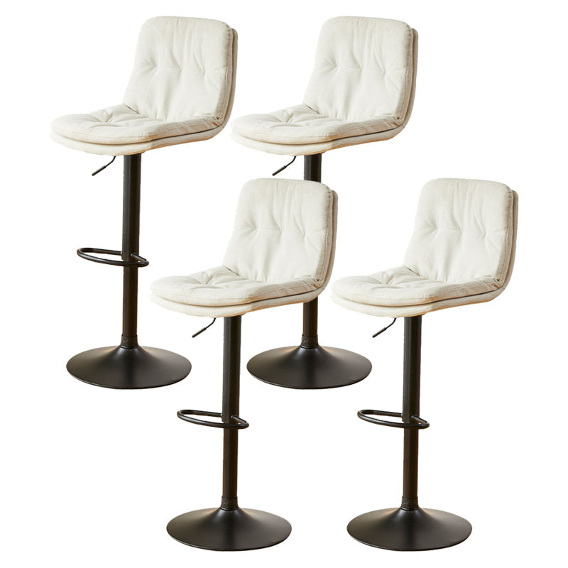 Bucket Adjustable Height Dining Stool Industrial Indoor Counter-height Stool with Swivel White 4 Piece Set Clearhalo 'Bar Furniture' 'Bar Stools' 'bar_stools' 'furn' 'furn_bar_stools' 'Furniture' 'Kitchen & Dining Furniture' 5562138