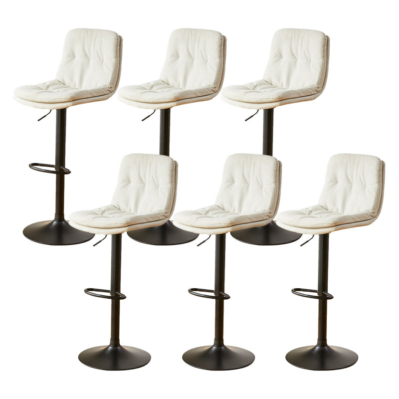 Bucket Adjustable Height Dining Stool Industrial Indoor Counter-height Stool with Swivel White 6 Piece Set Clearhalo 'Bar Furniture' 'Bar Stools' 'bar_stools' 'furn' 'furn_bar_stools' 'Furniture' 'Kitchen & Dining Furniture' 5562140