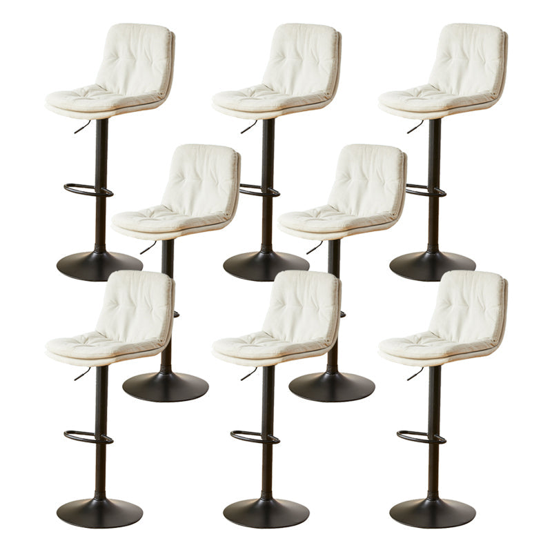 Bucket Adjustable Height Dining Stool Industrial Indoor Counter-height Stool with Swivel White 8 Piece Set Clearhalo 'Bar Furniture' 'Bar Stools' 'bar_stools' 'furn' 'furn_bar_stools' 'Furniture' 'Kitchen & Dining Furniture' 5562142