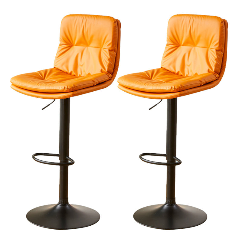 Bucket Adjustable Height Dining Stool Industrial Indoor Counter-height Stool with Swivel Orange 2 Piece Set Clearhalo 'Bar Furniture' 'Bar Stools' 'bar_stools' 'furn' 'furn_bar_stools' 'Furniture' 'Kitchen & Dining Furniture' 5562144