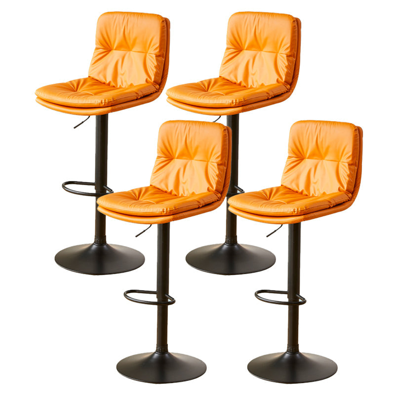 Bucket Adjustable Height Dining Stool Industrial Indoor Counter-height Stool with Swivel Orange 4 Piece Set Clearhalo 'Bar Furniture' 'Bar Stools' 'bar_stools' 'furn' 'furn_bar_stools' 'Furniture' 'Kitchen & Dining Furniture' 5562146