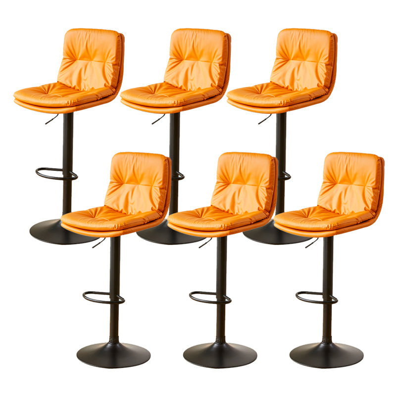 Bucket Adjustable Height Dining Stool Industrial Indoor Counter-height Stool with Swivel Orange 6 Piece Set Clearhalo 'Bar Furniture' 'Bar Stools' 'bar_stools' 'furn' 'furn_bar_stools' 'Furniture' 'Kitchen & Dining Furniture' 5562147