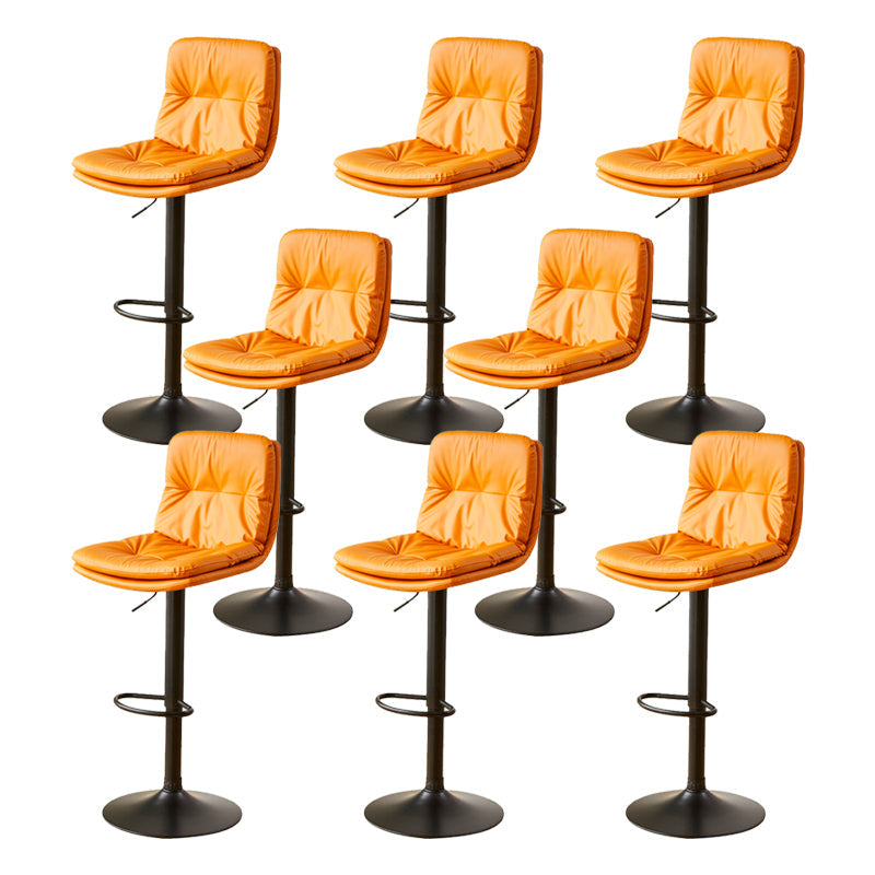 Bucket Adjustable Height Dining Stool Industrial Indoor Counter-height Stool with Swivel Orange 8 Piece Set Clearhalo 'Bar Furniture' 'Bar Stools' 'bar_stools' 'furn' 'furn_bar_stools' 'Furniture' 'Kitchen & Dining Furniture' 5562148