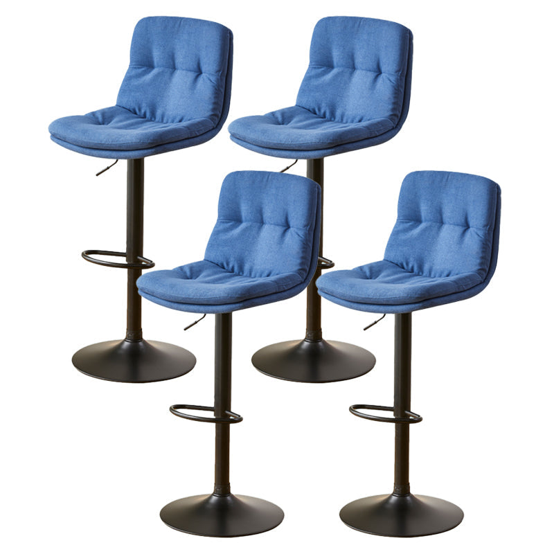 Bucket Adjustable Height Dining Stool Industrial Indoor Counter-height Stool with Swivel Blue 4 Piece Set Clearhalo 'Bar Furniture' 'Bar Stools' 'bar_stools' 'furn' 'furn_bar_stools' 'Furniture' 'Kitchen & Dining Furniture' 5562150