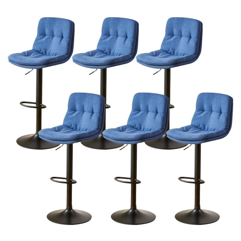 Bucket Adjustable Height Dining Stool Industrial Indoor Counter-height Stool with Swivel Blue 6 Piece Set Clearhalo 'Bar Furniture' 'Bar Stools' 'bar_stools' 'furn' 'furn_bar_stools' 'Furniture' 'Kitchen & Dining Furniture' 5562151