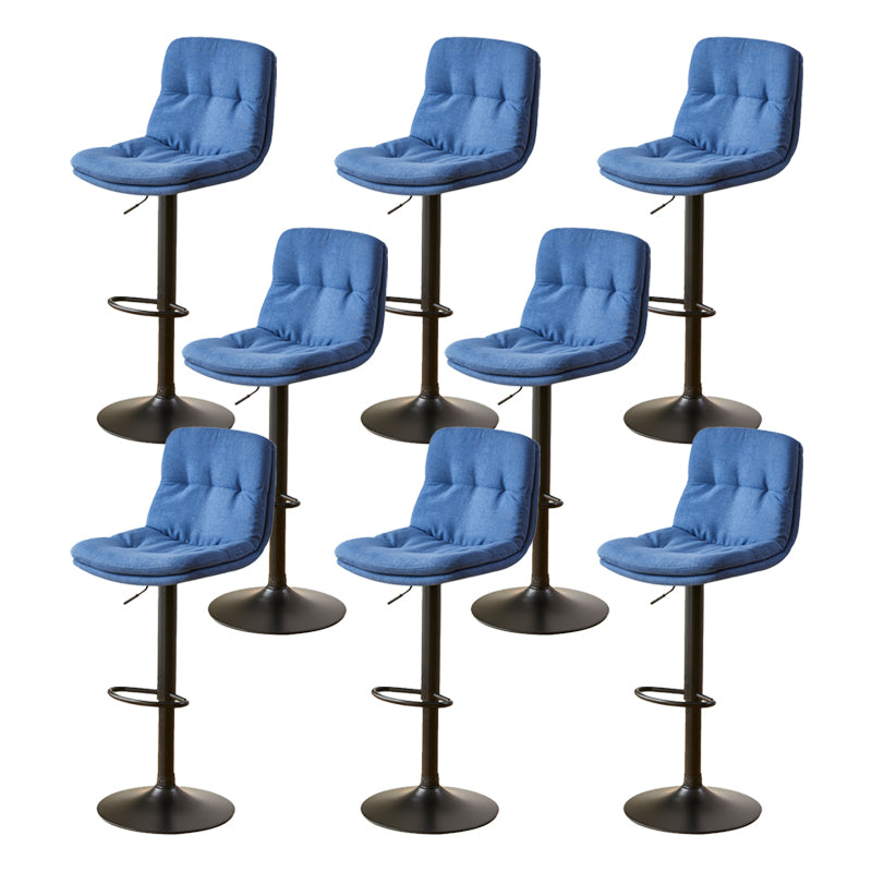 Bucket Adjustable Height Dining Stool Industrial Indoor Counter-height Stool with Swivel Blue 8 Piece Set Clearhalo 'Bar Furniture' 'Bar Stools' 'bar_stools' 'furn' 'furn_bar_stools' 'Furniture' 'Kitchen & Dining Furniture' 5562152