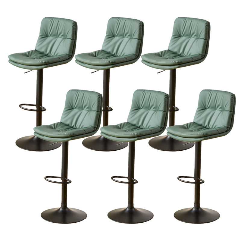 Bucket Adjustable Height Dining Stool Industrial Indoor Counter-height Stool with Swivel Green 6 Piece Set Clearhalo 'Bar Furniture' 'Bar Stools' 'bar_stools' 'furn' 'furn_bar_stools' 'Furniture' 'Kitchen & Dining Furniture' 5562155