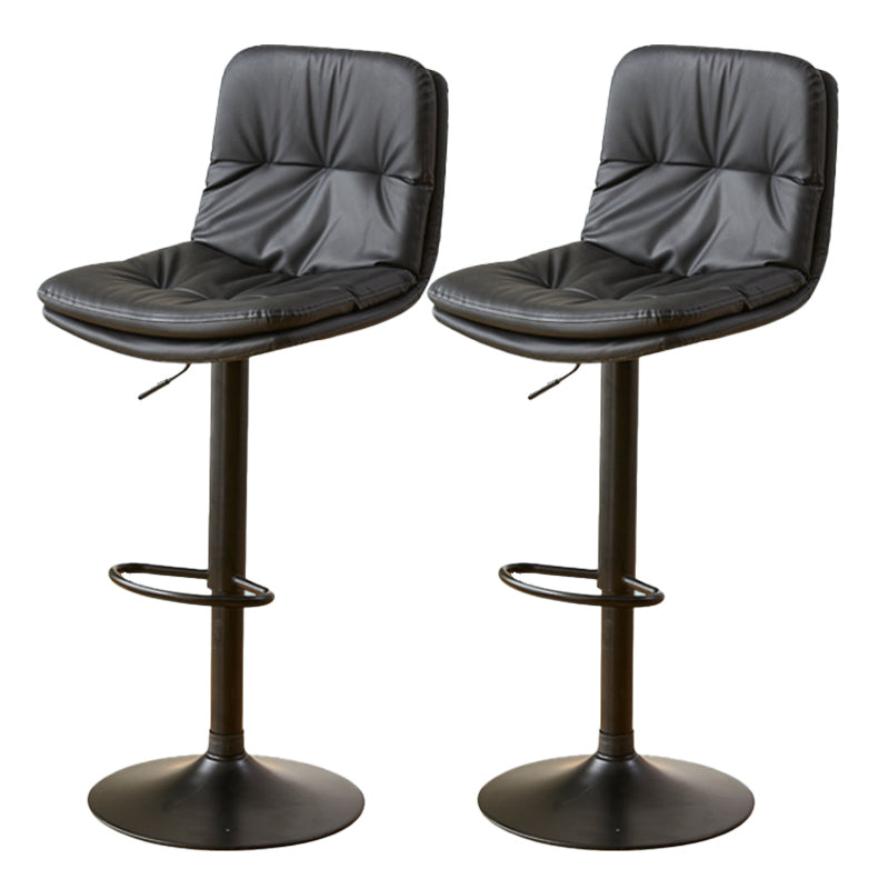 Bucket Adjustable Height Dining Stool Industrial Indoor Counter-height Stool with Swivel Gloss Black 2 Piece Set Clearhalo 'Bar Furniture' 'Bar Stools' 'bar_stools' 'furn' 'furn_bar_stools' 'Furniture' 'Kitchen & Dining Furniture' 5562161