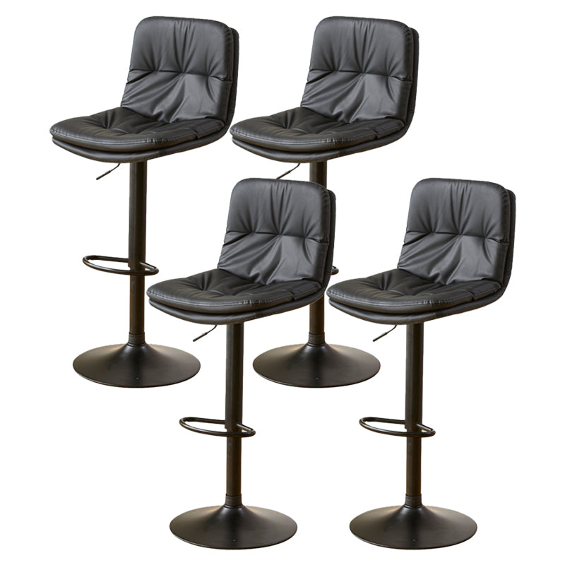 Bucket Adjustable Height Dining Stool Industrial Indoor Counter-height Stool with Swivel Gloss Black 4 Piece Set Clearhalo 'Bar Furniture' 'Bar Stools' 'bar_stools' 'furn' 'furn_bar_stools' 'Furniture' 'Kitchen & Dining Furniture' 5562162